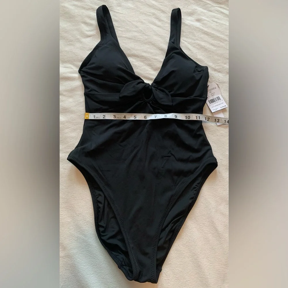 NWT Robin Piccone Black Ava Knot One Piece Swimsuit size 10